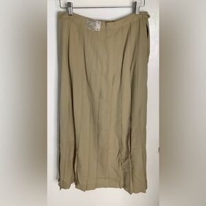 Deadstock Vintage Elegant Tan Wool Khaki Skirt 12